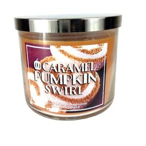 Bath Body Works Pumpkin Caramel Swirl Three Wick Candle 14.5 oz